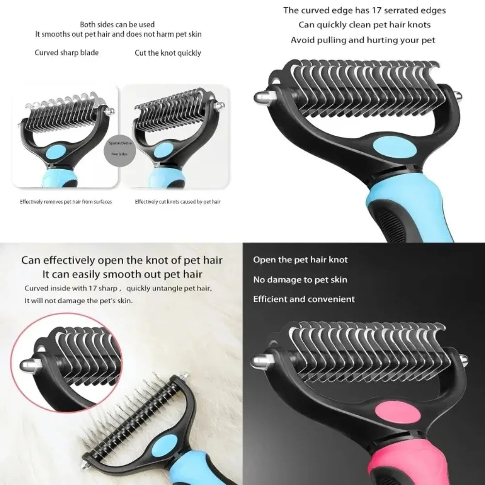 Double Sided Pet Grooming Brush For Dogs And Cats Pro