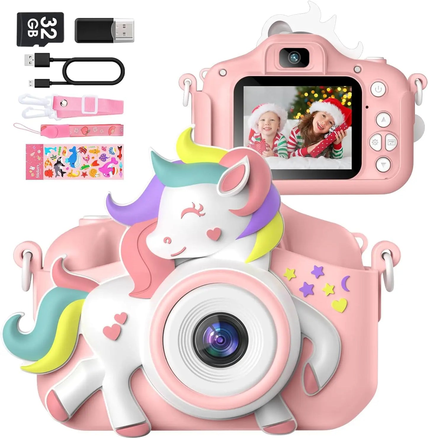 Kids Mini Camera, 20.0 MP 1080P HD Digital Camera, 2.0" Screen Camcorder Toy with 32GB Card for 6-12 Year Olds, Makes a great Holiday or Birthday Gift