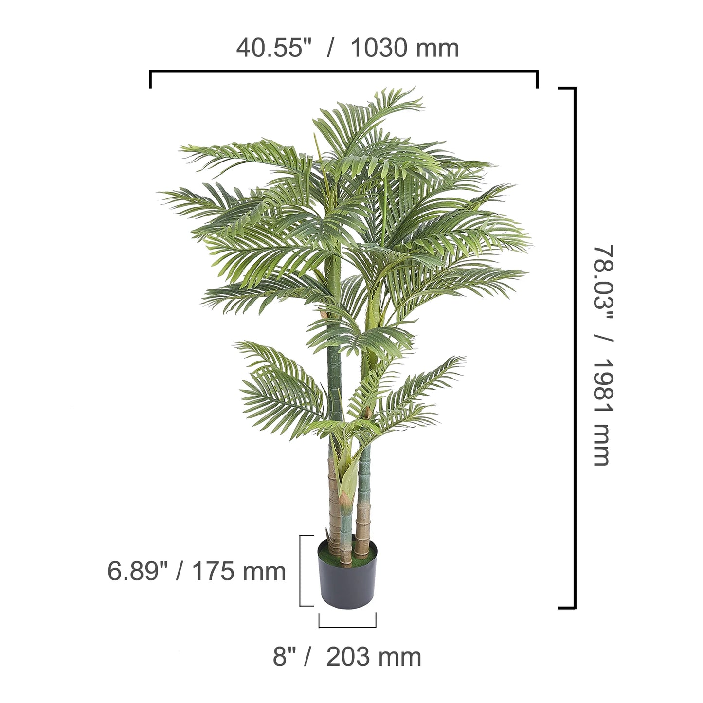 Artificial Palm Tree Faux Plant For Indoor Outdoor Decor