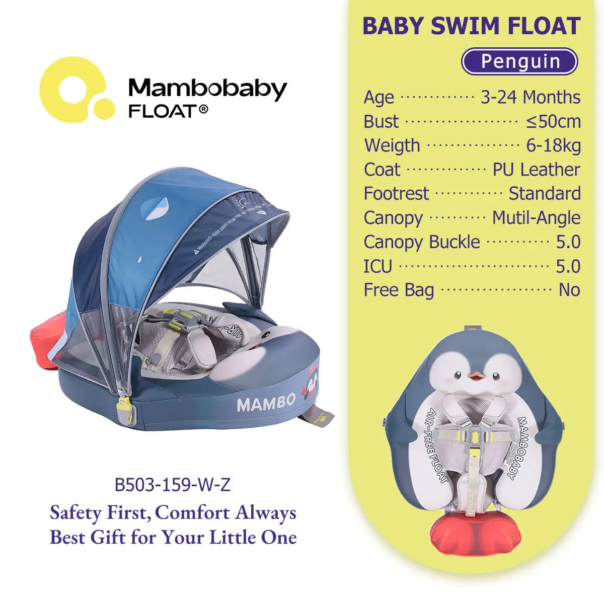 Non-Inflatable Baby Pool Float With Parasol for Adult Supervised Pool time with Littles