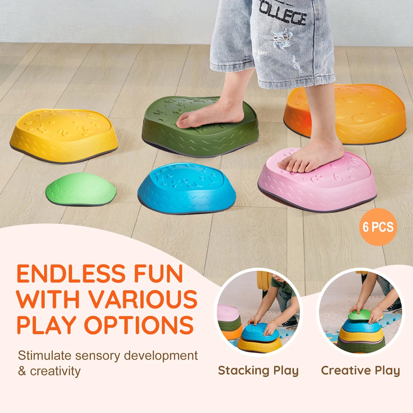 Stepping Stones Indoor Outdoor Play System For Developing Movement and Balance