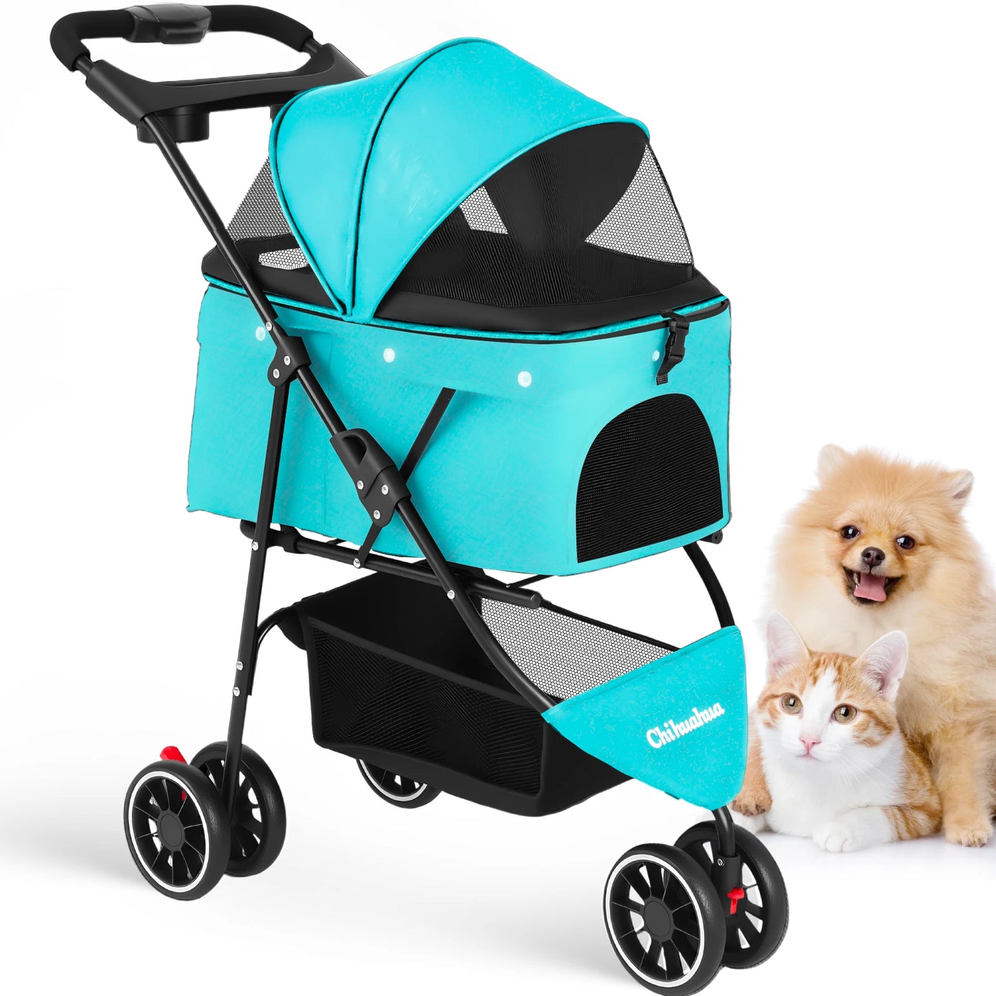 Stylish Pet Stroller, Foldable Carrier For Outdoors And Travel when your Pet needs a Lift!