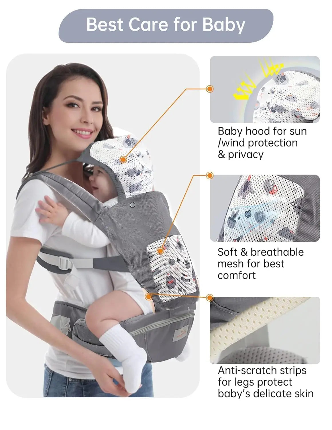 Ergonomically Designed Baby Carrier For Newborns to Toddlers, Front Facing
