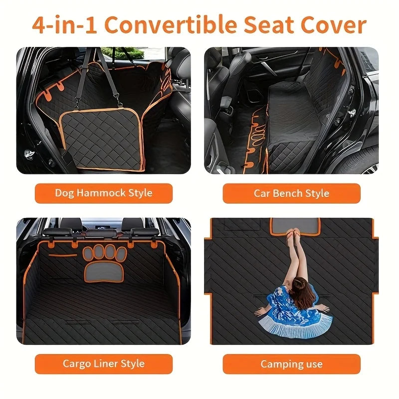 Dog Seat Cover, Hammock, Heavy Duty - Scratch Resistant, Anti Slip,  Rear Seat Cover for travelling with Pets in Cars, Trucks, SUVs.