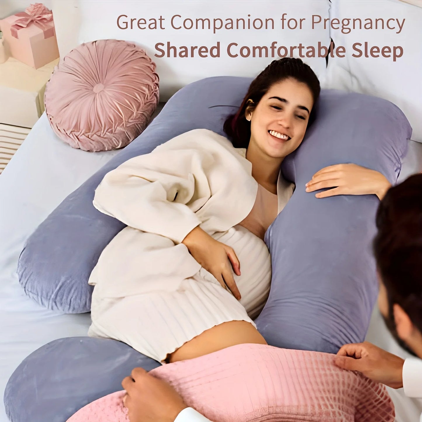 Maternity G-Shaped Detachable Lumbar Pillow for Pregnancy Support