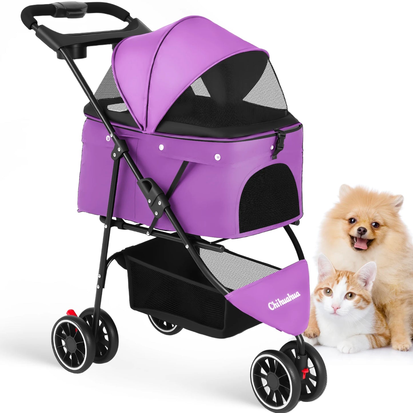 Stylish Pet Stroller, Foldable Carrier For Outdoors And Travel when your Pet needs a Lift!