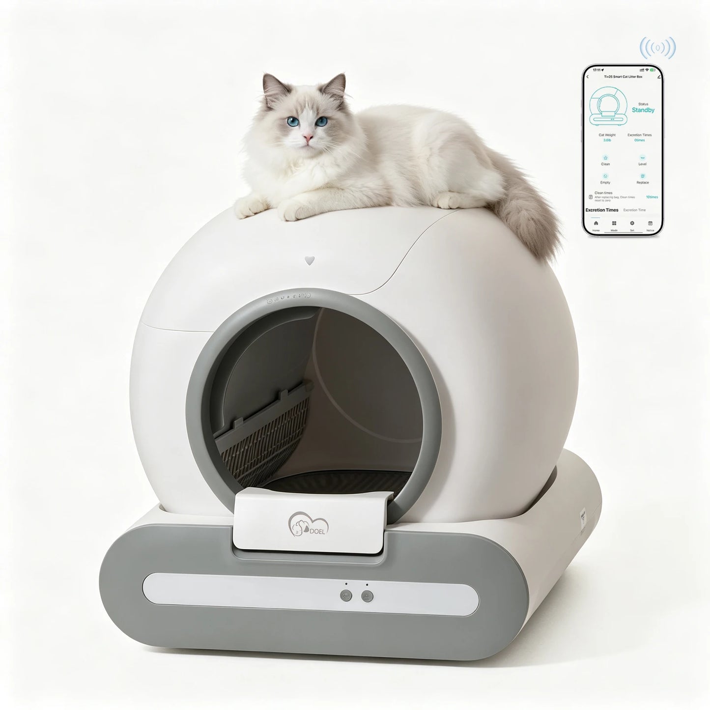 2026 New  65L Large Capacity Self-Cleaning Cat Litter Box. Smart Automatic Litter Box, App Remote Control, Only Supports 2.4G WiFi, Suitable for Mixed Cat Litter, Ideal for Multi-Cat Homes