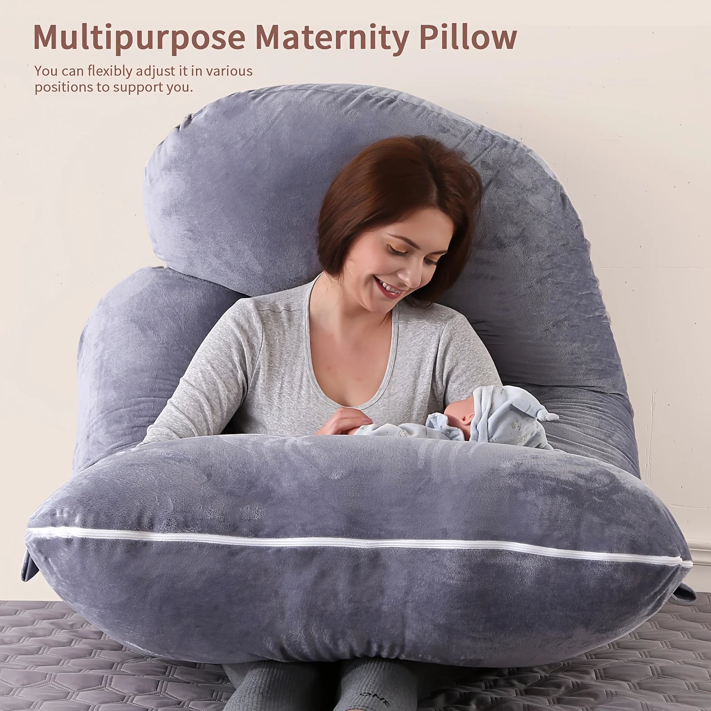Maternity G-Shaped Detachable Lumbar Pillow for Pregnancy Support