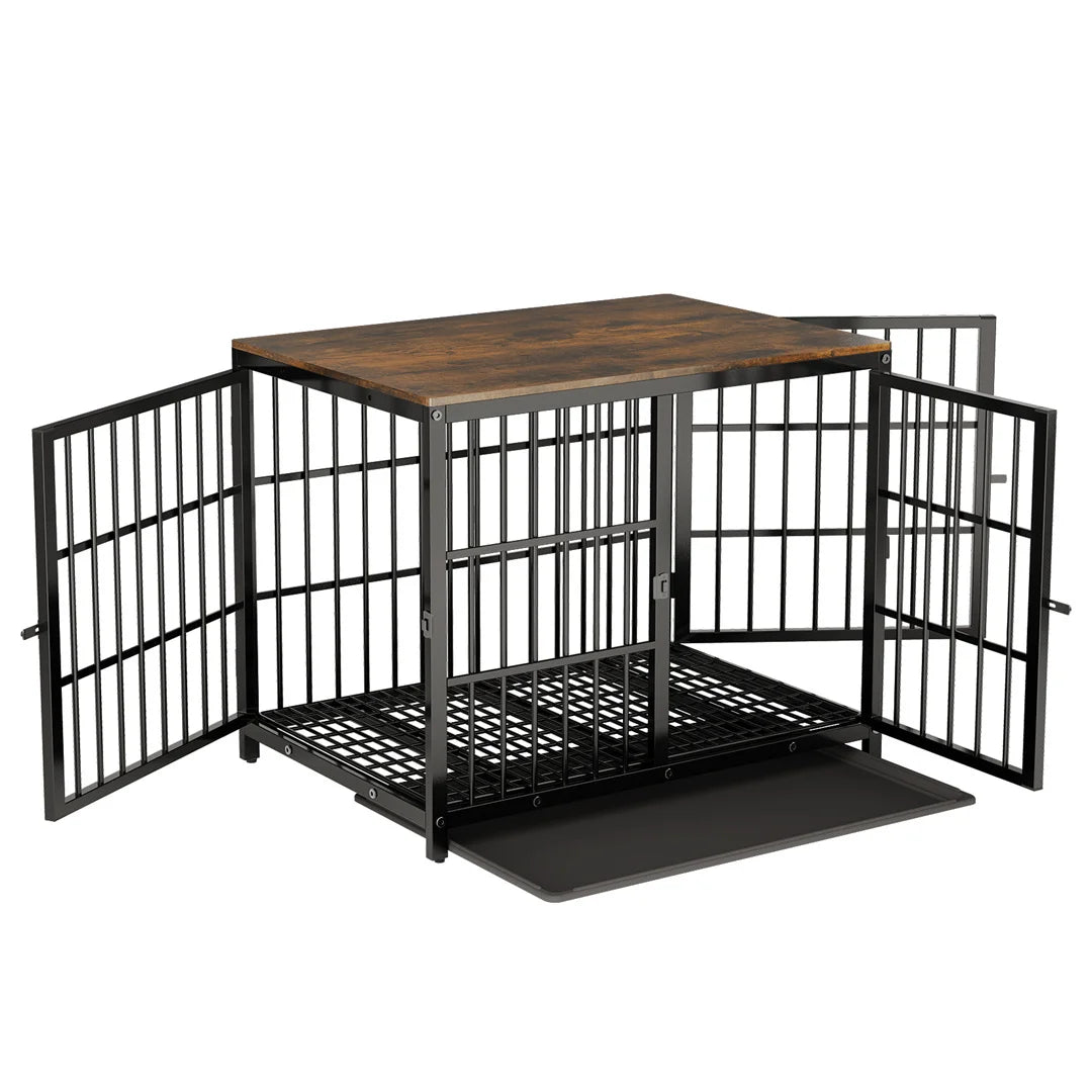 Furniture Style Dog Crate End Table With Three Doors to  make any Pet Owner's Room an Upgrade