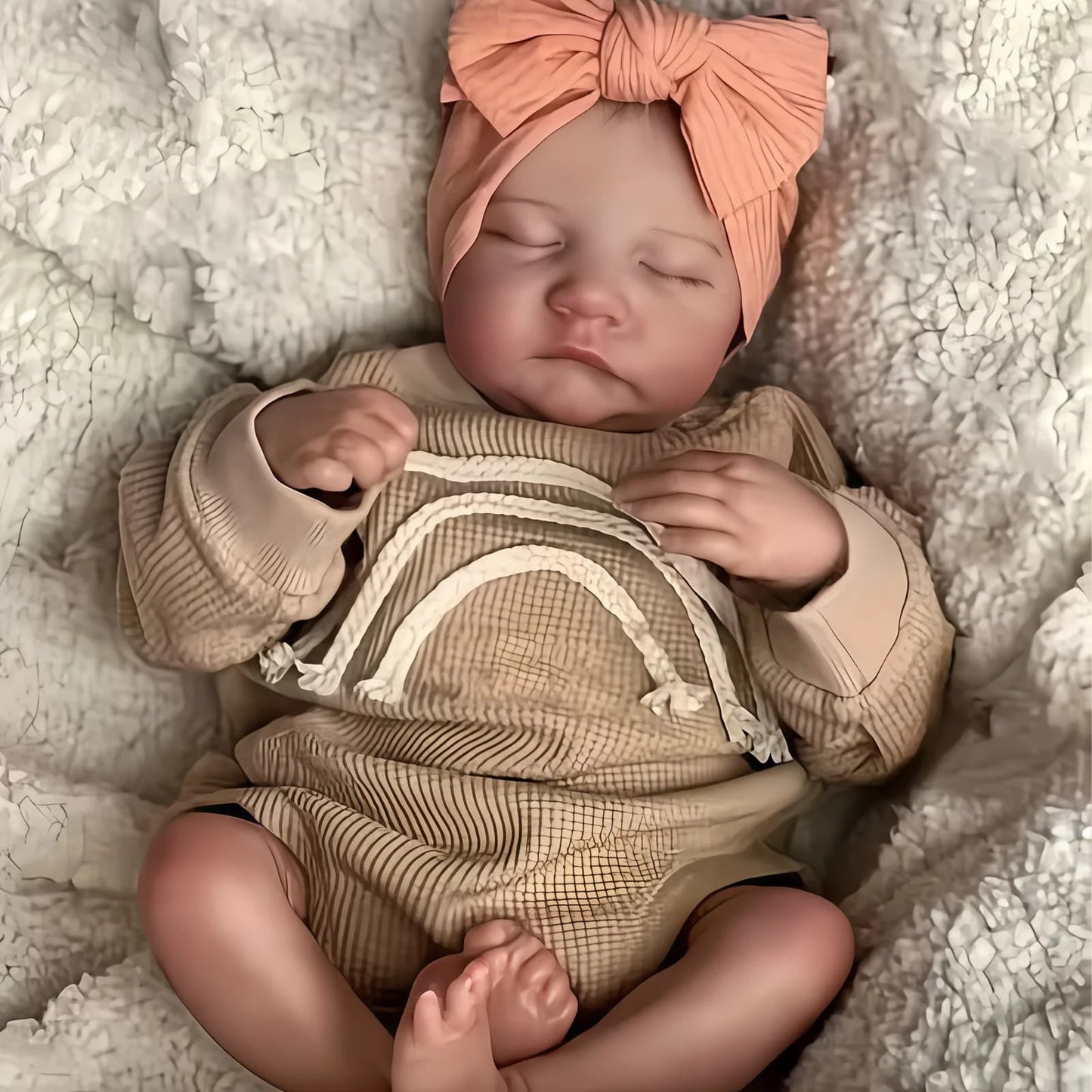 Lifelike Reborn Doll Handmade Art Doll With Vinyl Limbs