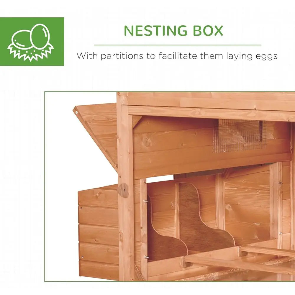 Large Wooden Chicken Coop with Nesting Box and Run for 8-10 Hens, great family learning on raising chickens.