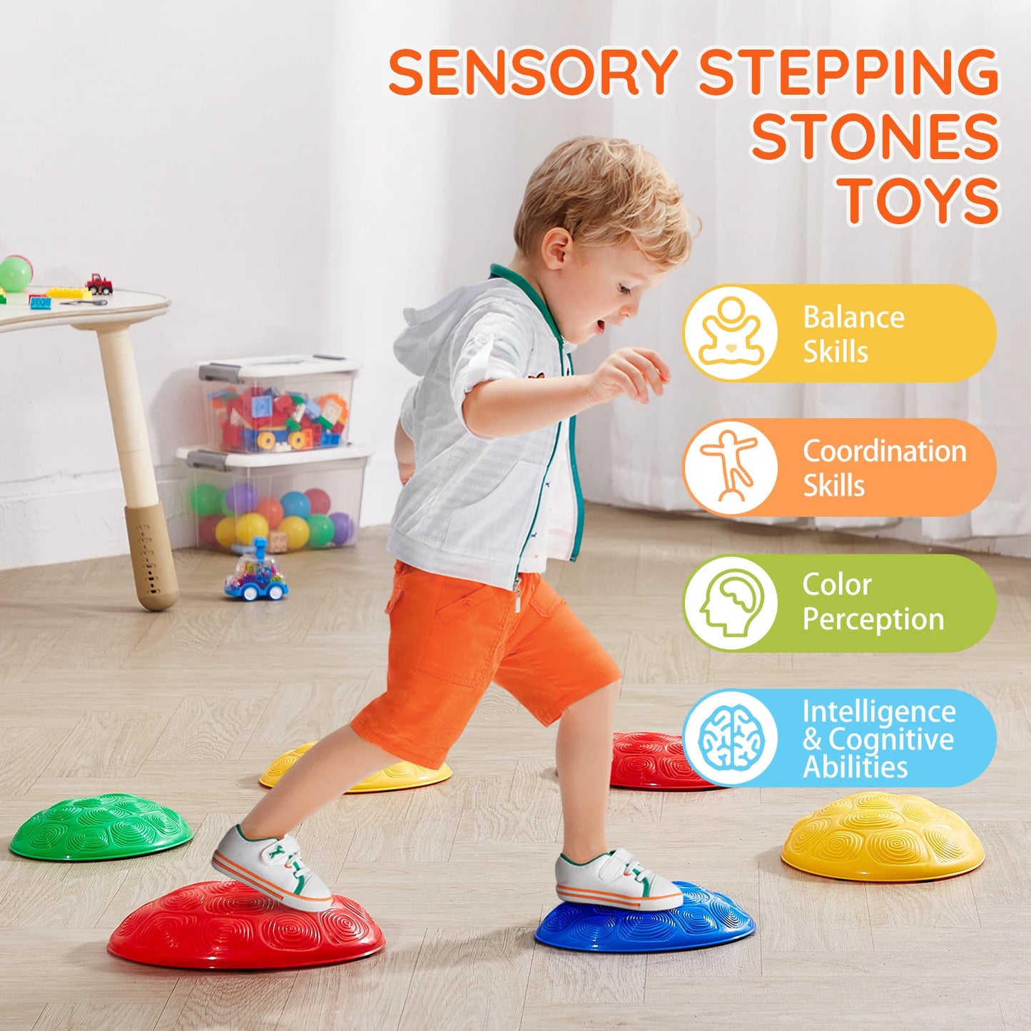 SucceBuy Kids Turtle Balance Stepping Stones Set For Outdoor Play