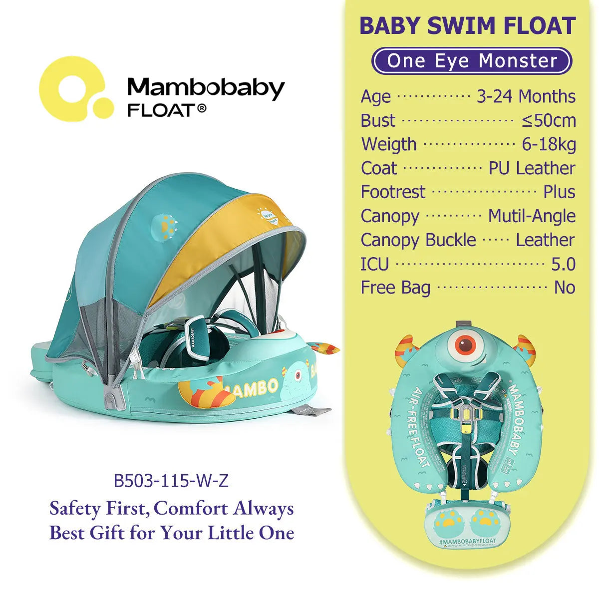 Non-Inflatable Baby Pool Float With Parasol for Adult Supervised Pool time with Littles