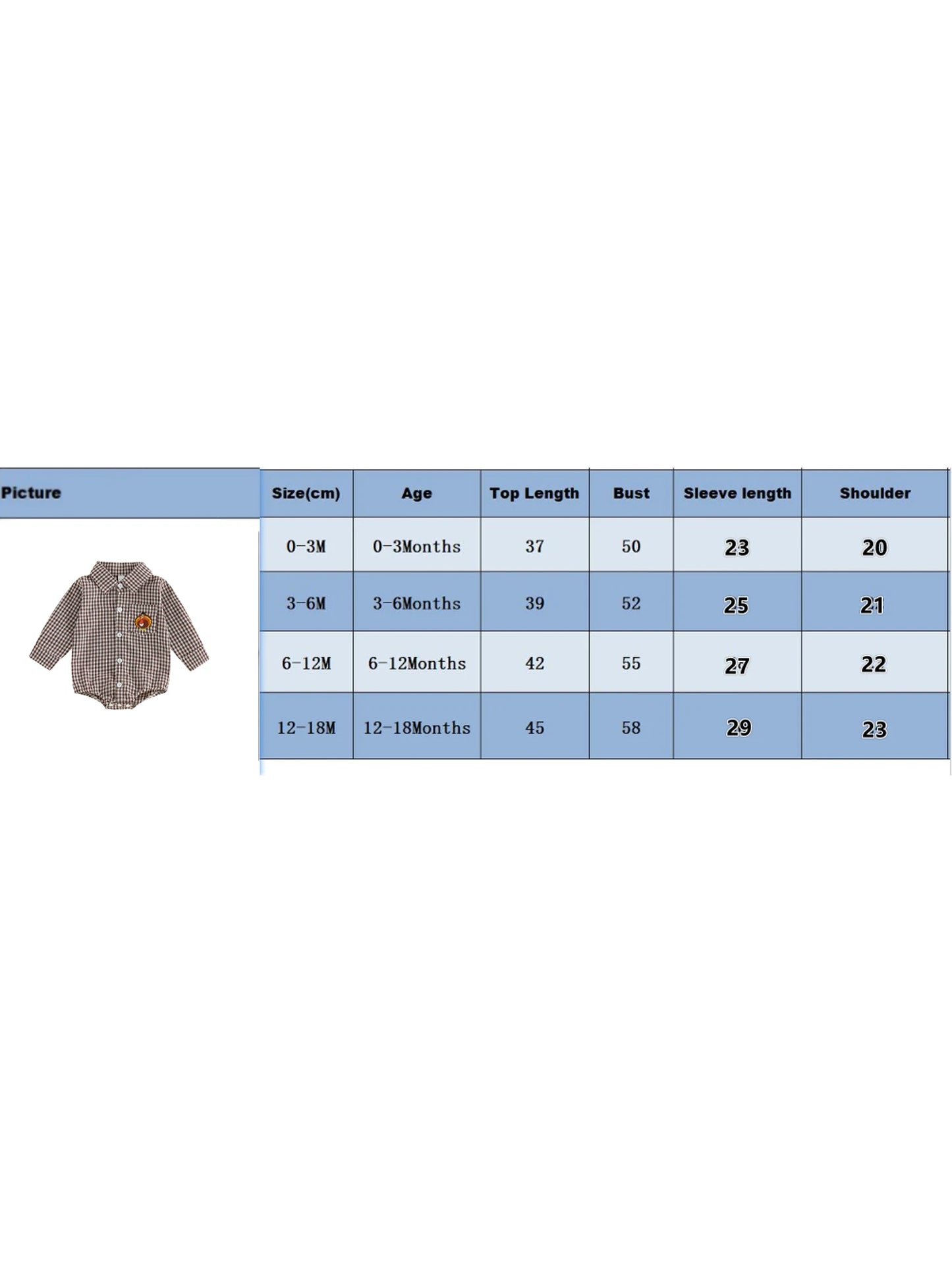 Boy's Romper with Long Sleeves.  Bodysuit Boy-Romper with Embroidery Turkey for the holidays. High Quality