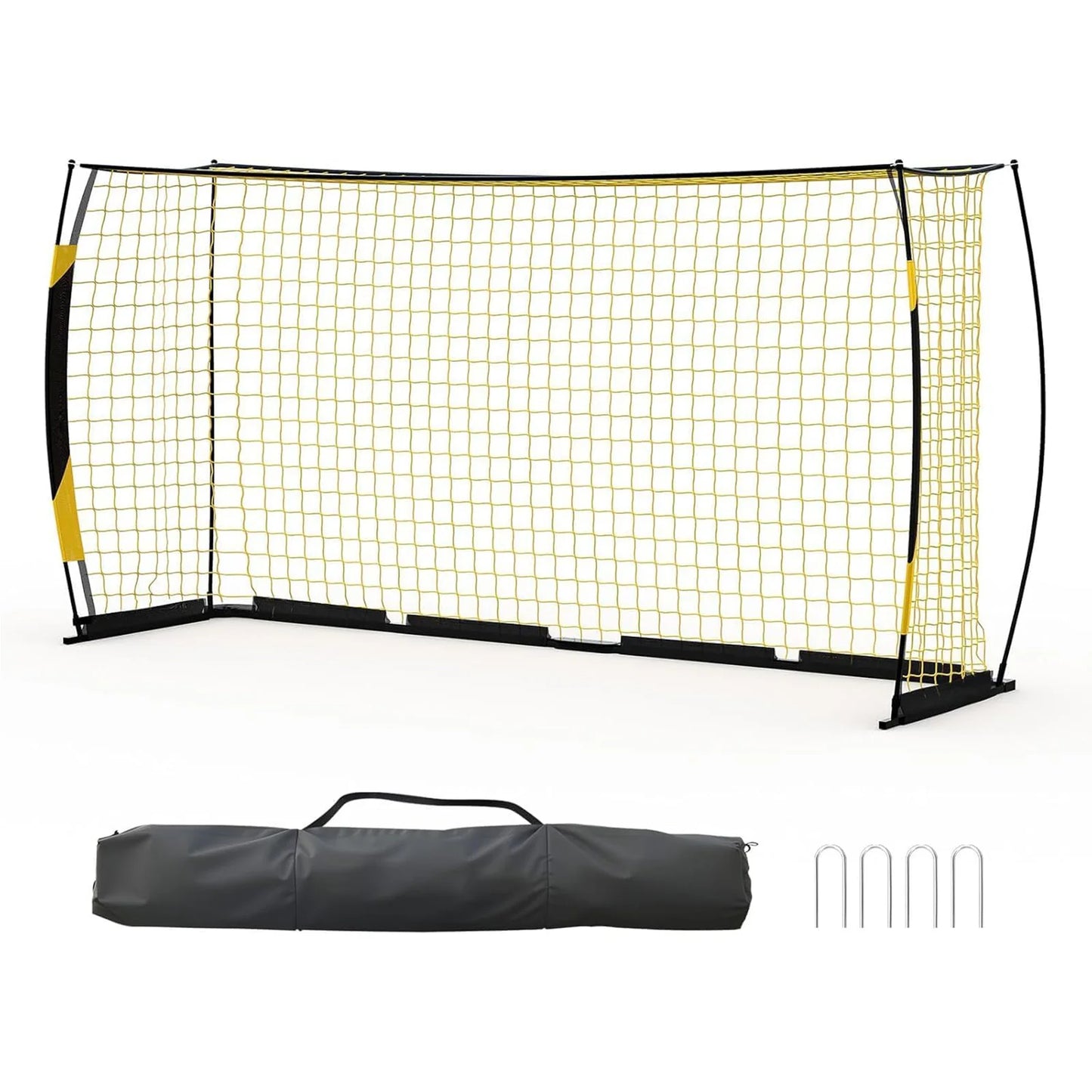 12x6ft Portable Soccer Goal, Heavy Duty Metal Frame, Foldable, Backyard Soccer Net, Training Equipment With Bag