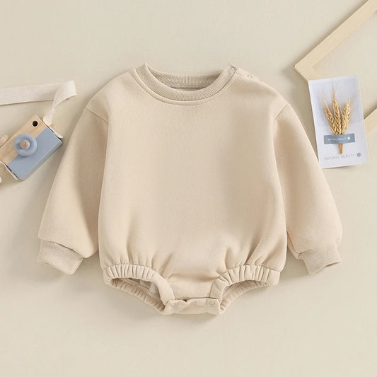 Infant Fleece Hooded Romper Unisex Jumpsuit Soft Cozy