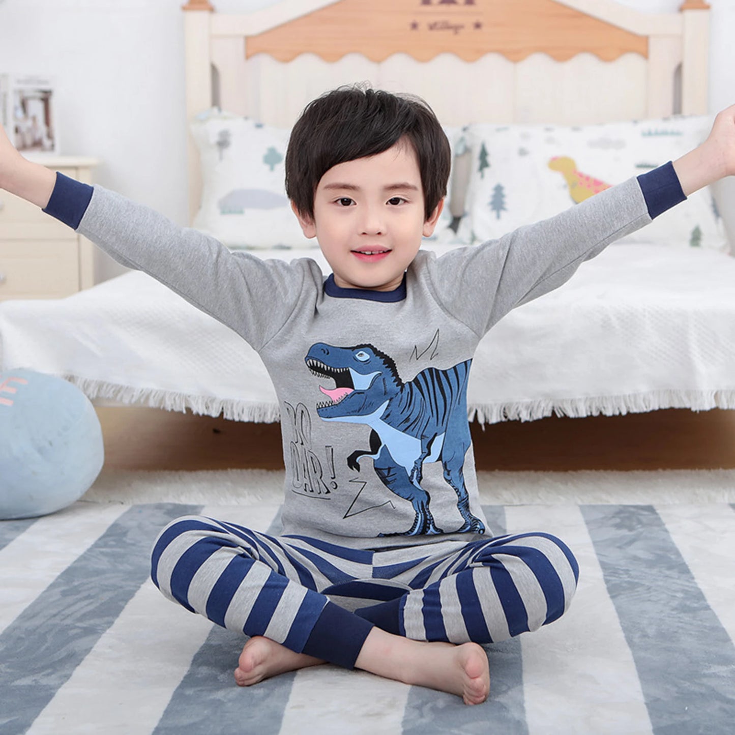 Kids Pajamas for Boys and Girls 2- 10 Years Cotton Sleepwear, Cute Graphic Prints
