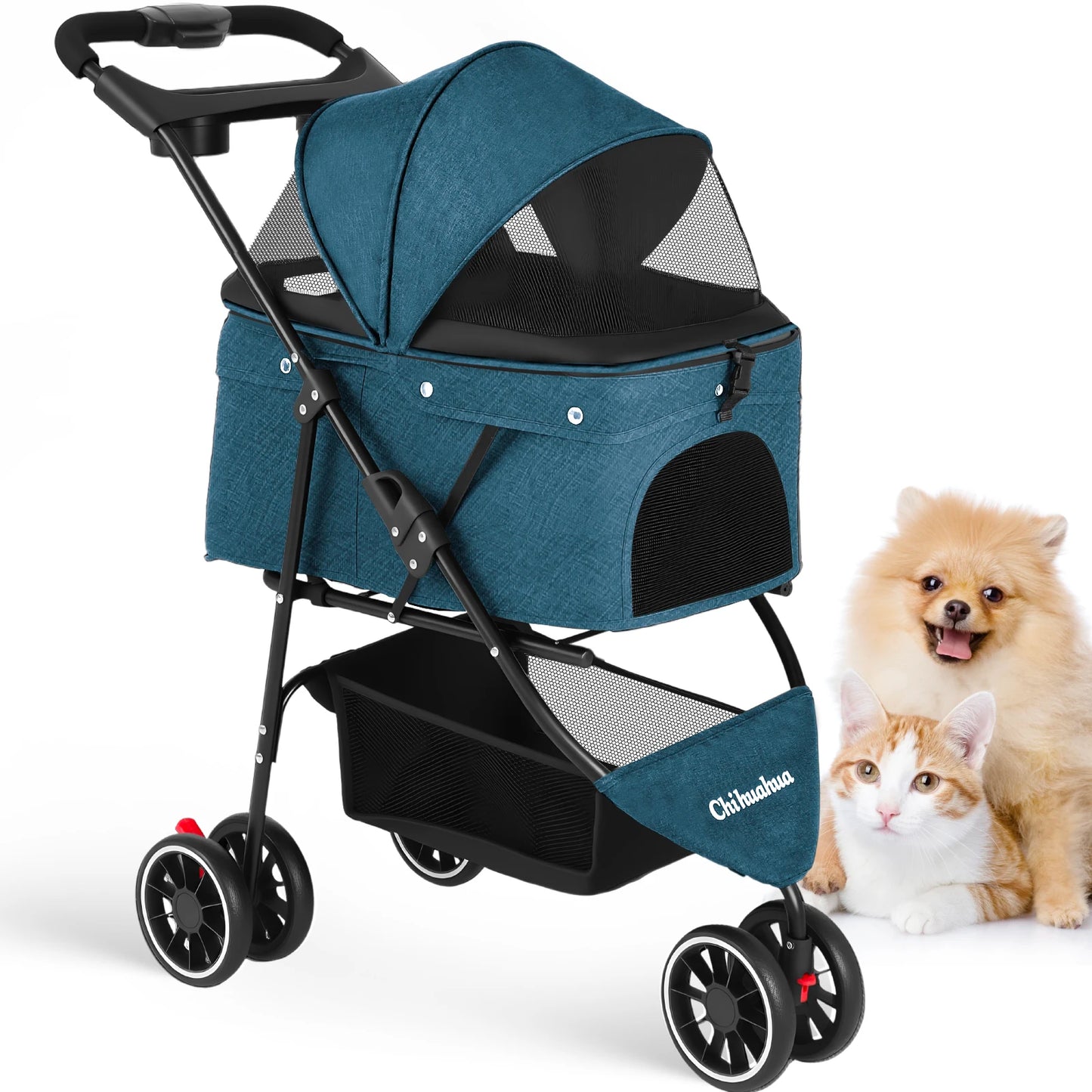 Stylish Pet Stroller, Foldable Carrier For Outdoors And Travel when your Pet needs a Lift!