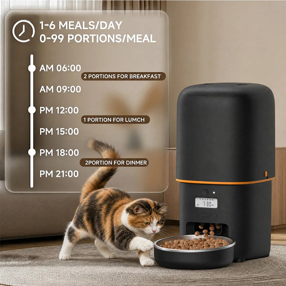 Nityers Automatic Pet Food Dispenser With Key Control Voice Recorder