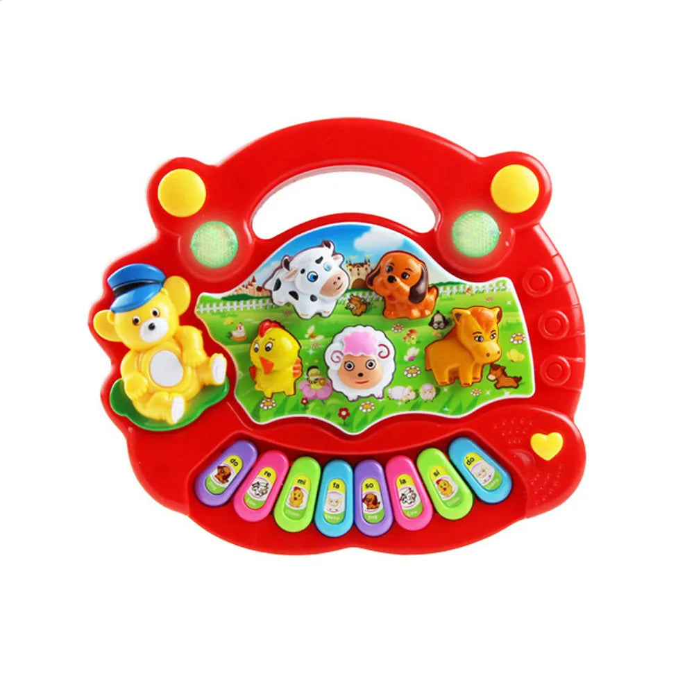 Baby Musical Toy With Animal Sounds Electric Flashing Kids Piano Keyboard