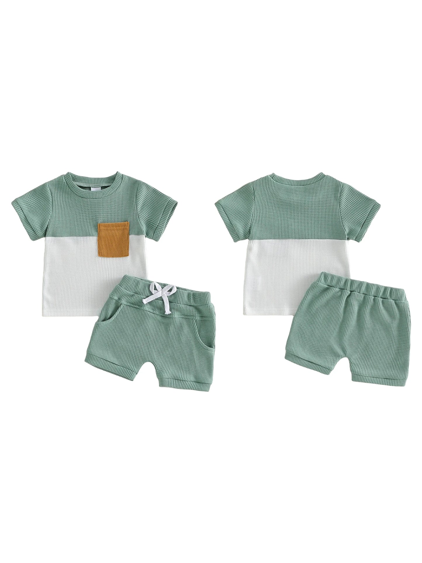 Infant Boy Casual Summer Two-Piece Outfit Set Lightweight Cotton