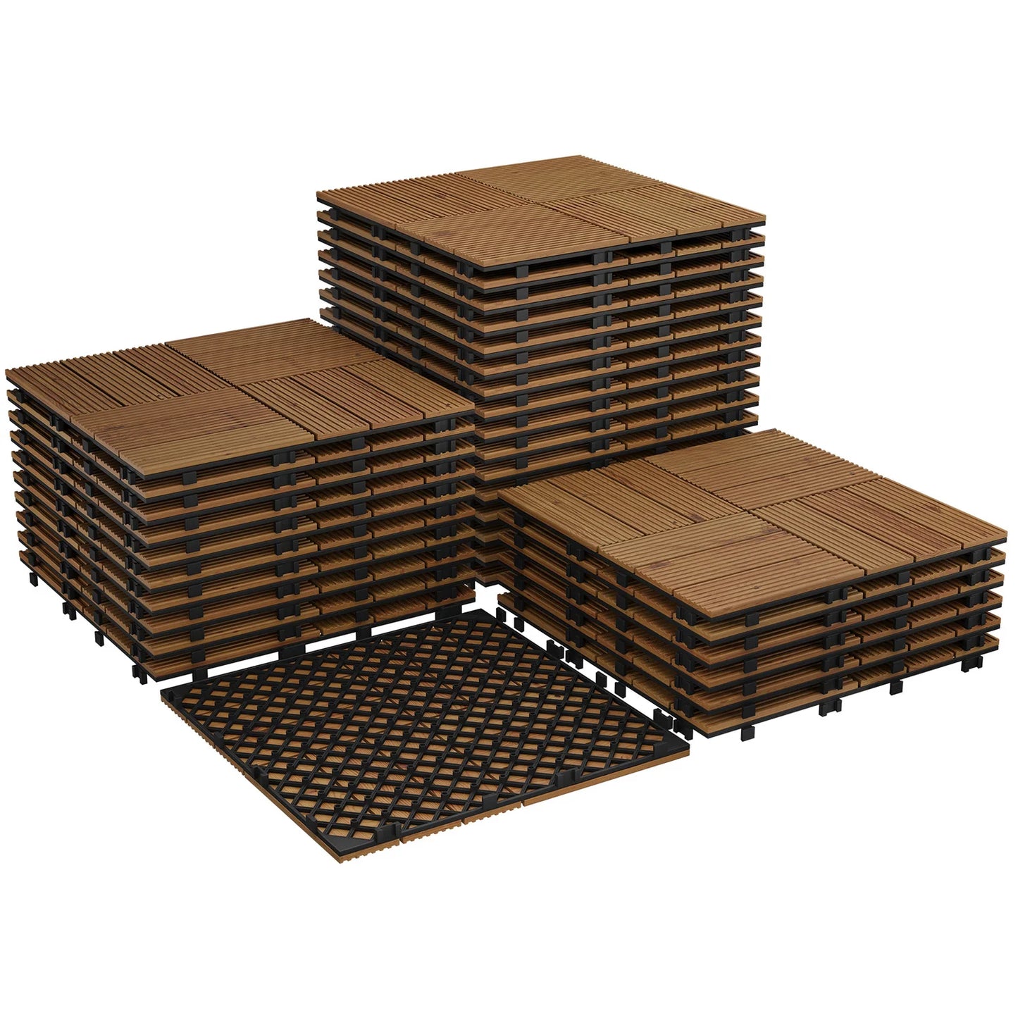 HiMISS Acacia Wood Deck Tiles For Patio And Outdoor Decor
