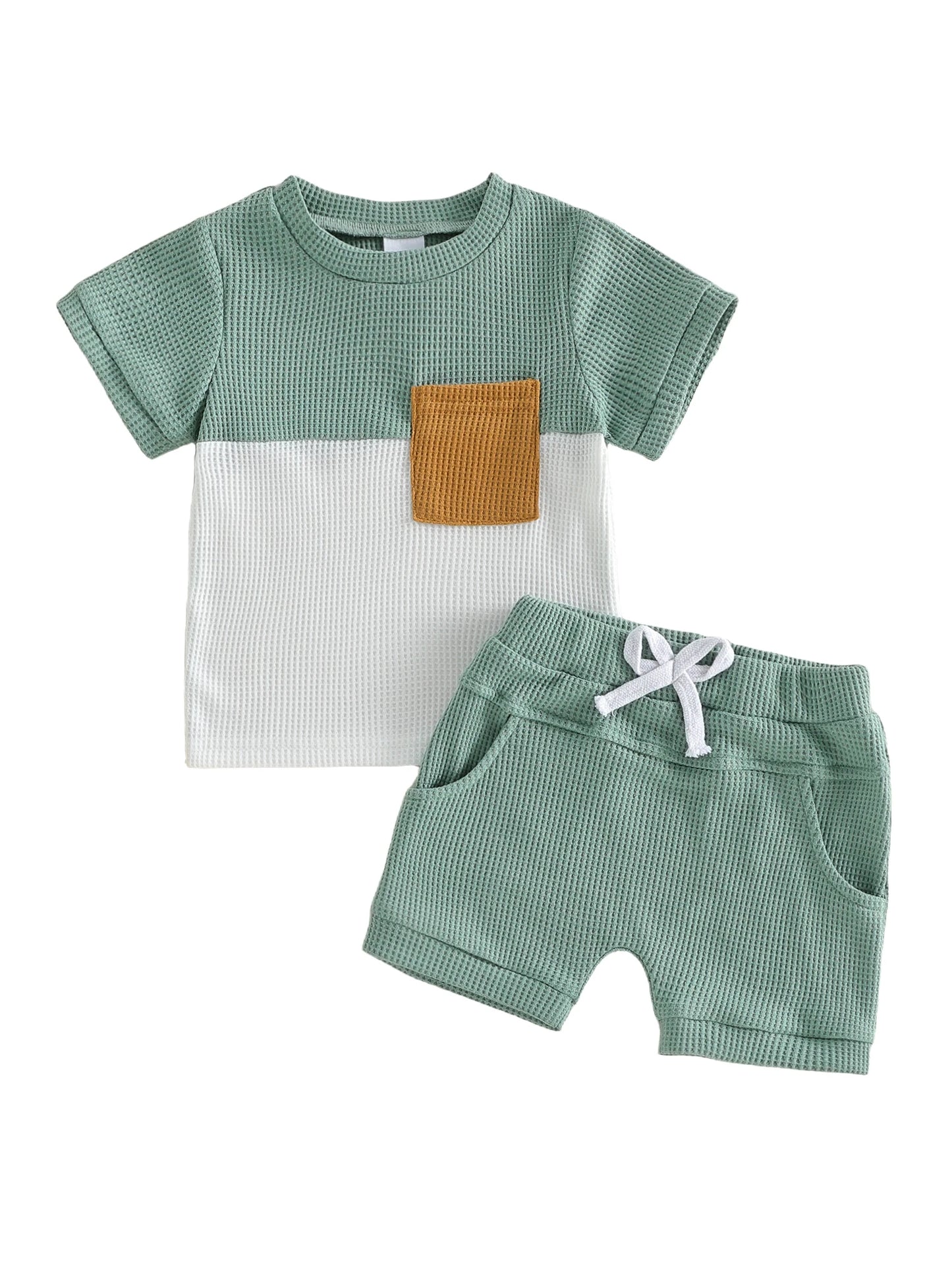 Infant Boy Casual Summer Two-Piece Outfit Set Lightweight Cotton