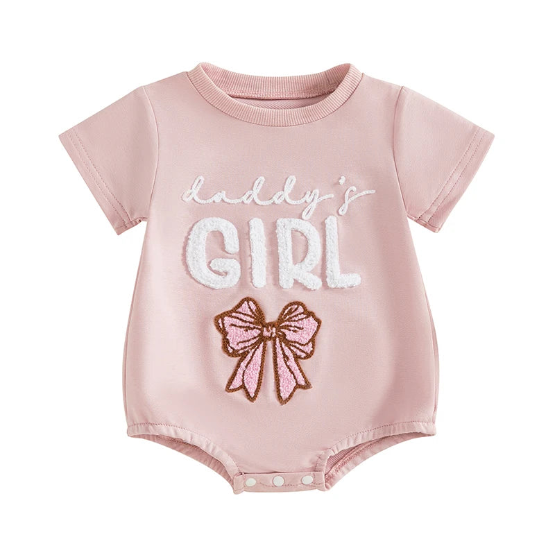 Baby Girl Romper With Floral Embroidery And Ruffle Sleeves