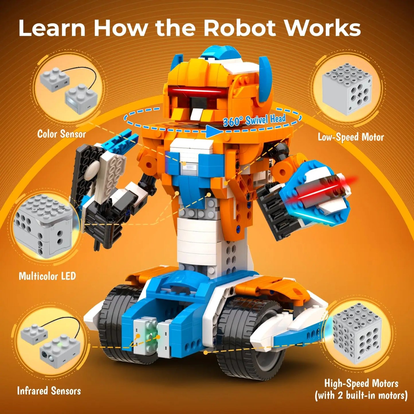 Apitor 600-Piece 12-In-1 Robot Building Kit STEM Coding Toys