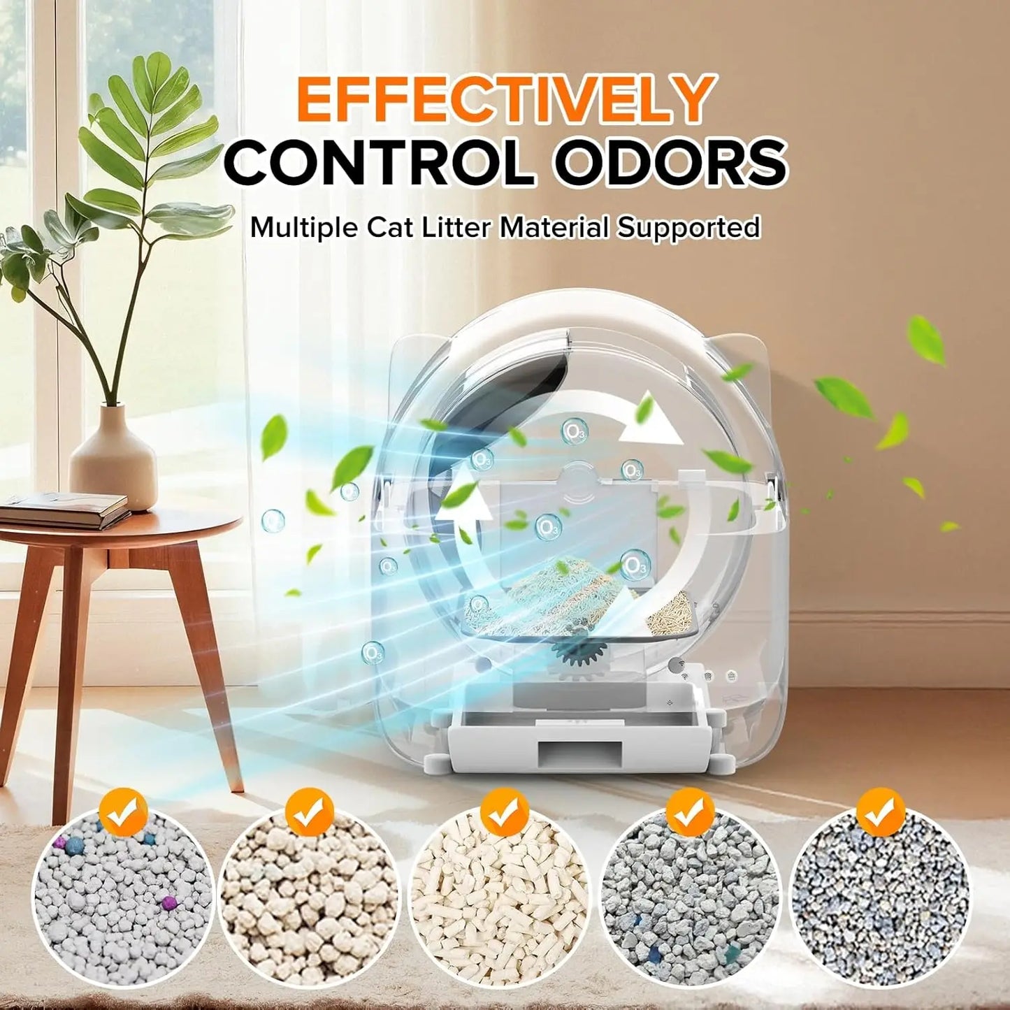 Self Cleaning Litter Box Automatic for Multiple Cats with App, Keeping your Rooms Odor Free