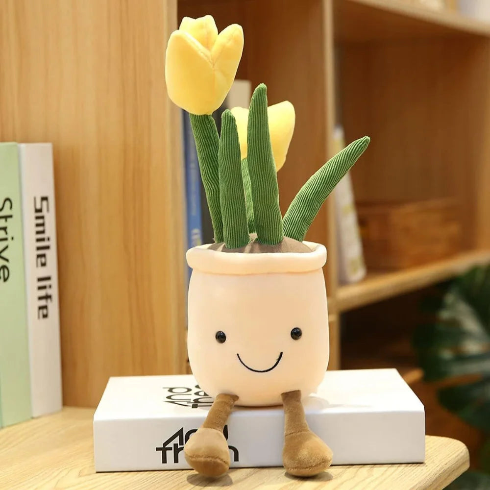 Flower Plush Toy Soft Plushie For Desk Decor Gift Lovers