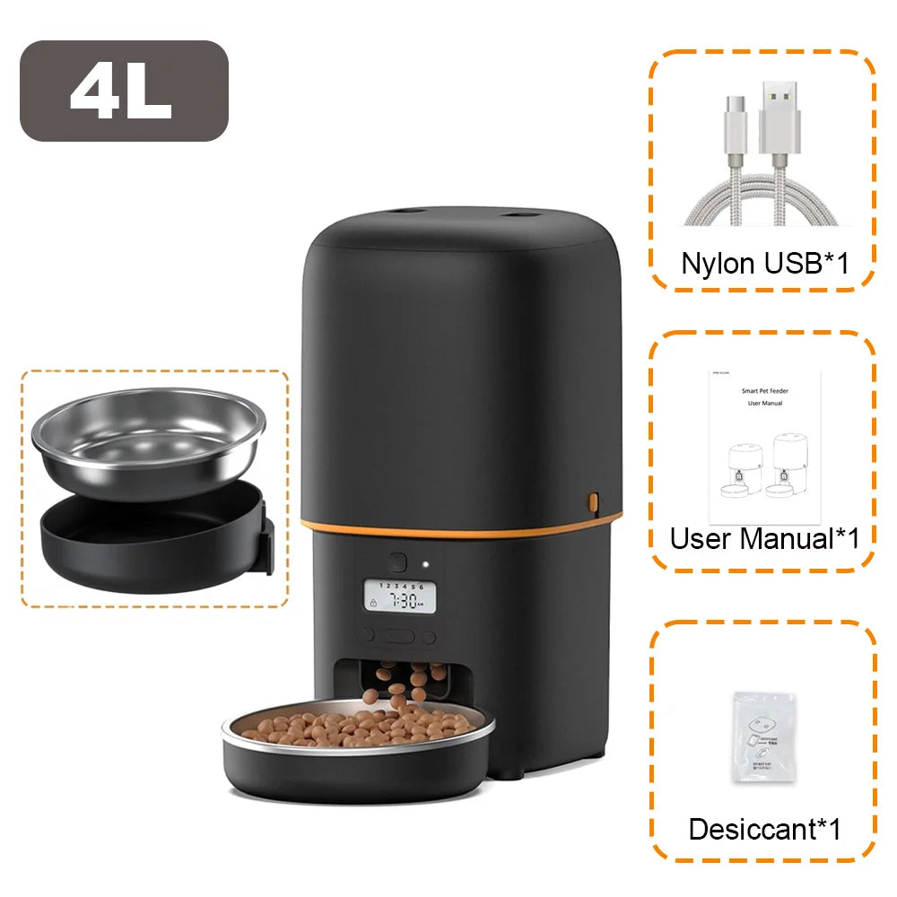 Nityers Automatic Pet Food Dispenser With Key Control Voice Recorder
