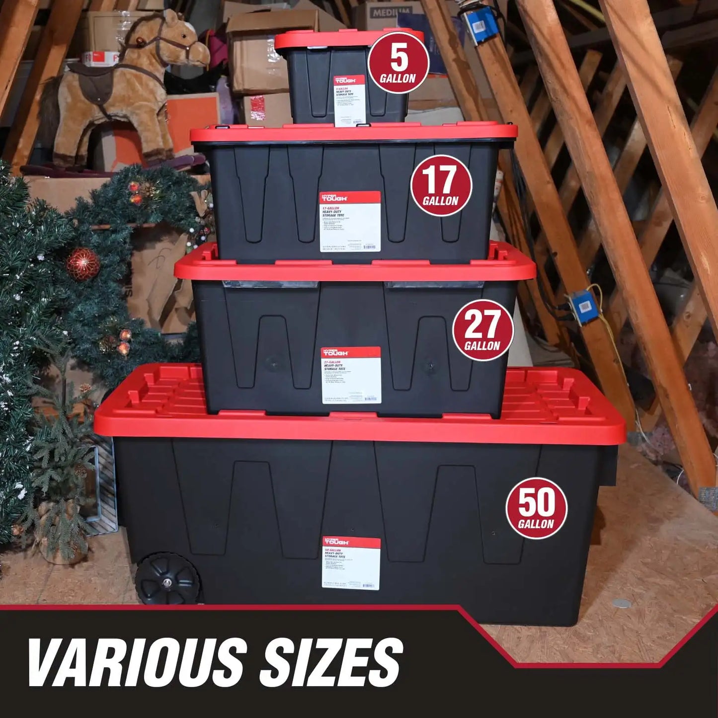 Stackable Durable Plastic Storage Bin With Snap On Lid for Organizing Clothing, Toys, Pet Gear
