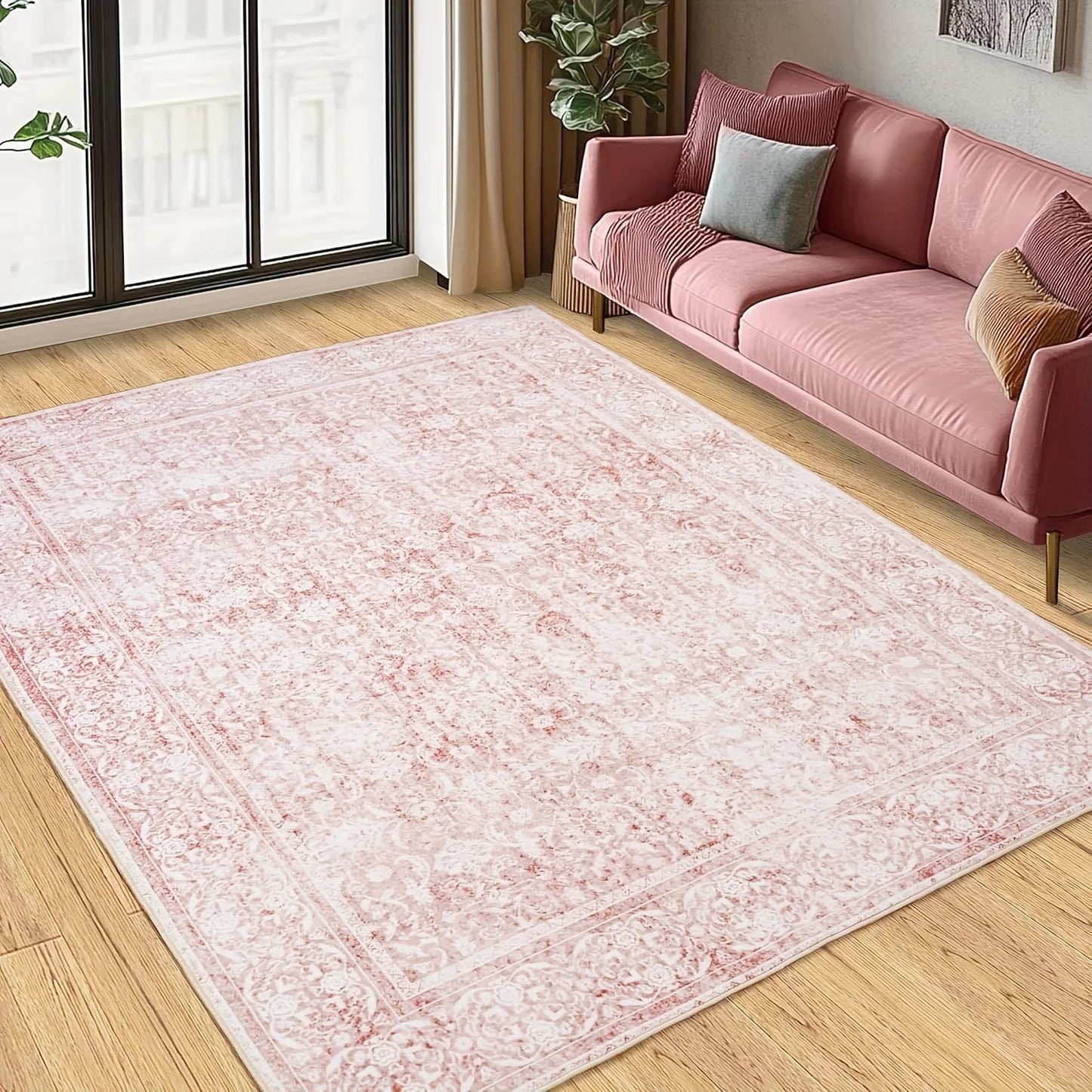 Vintage Floral Area Rug, Washable adding Charm to any Room