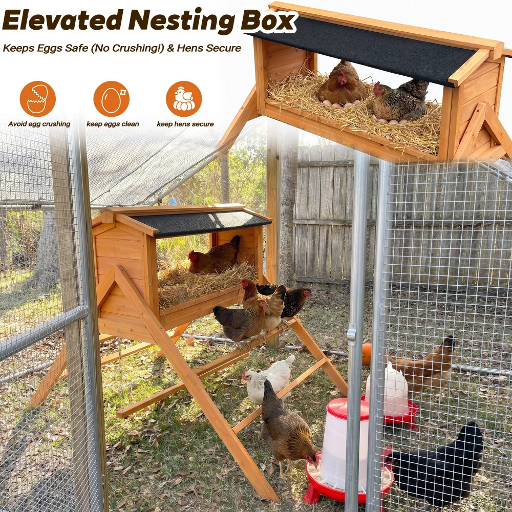 Chicken Nesting Box With Asphalt Roof Perch For Coop