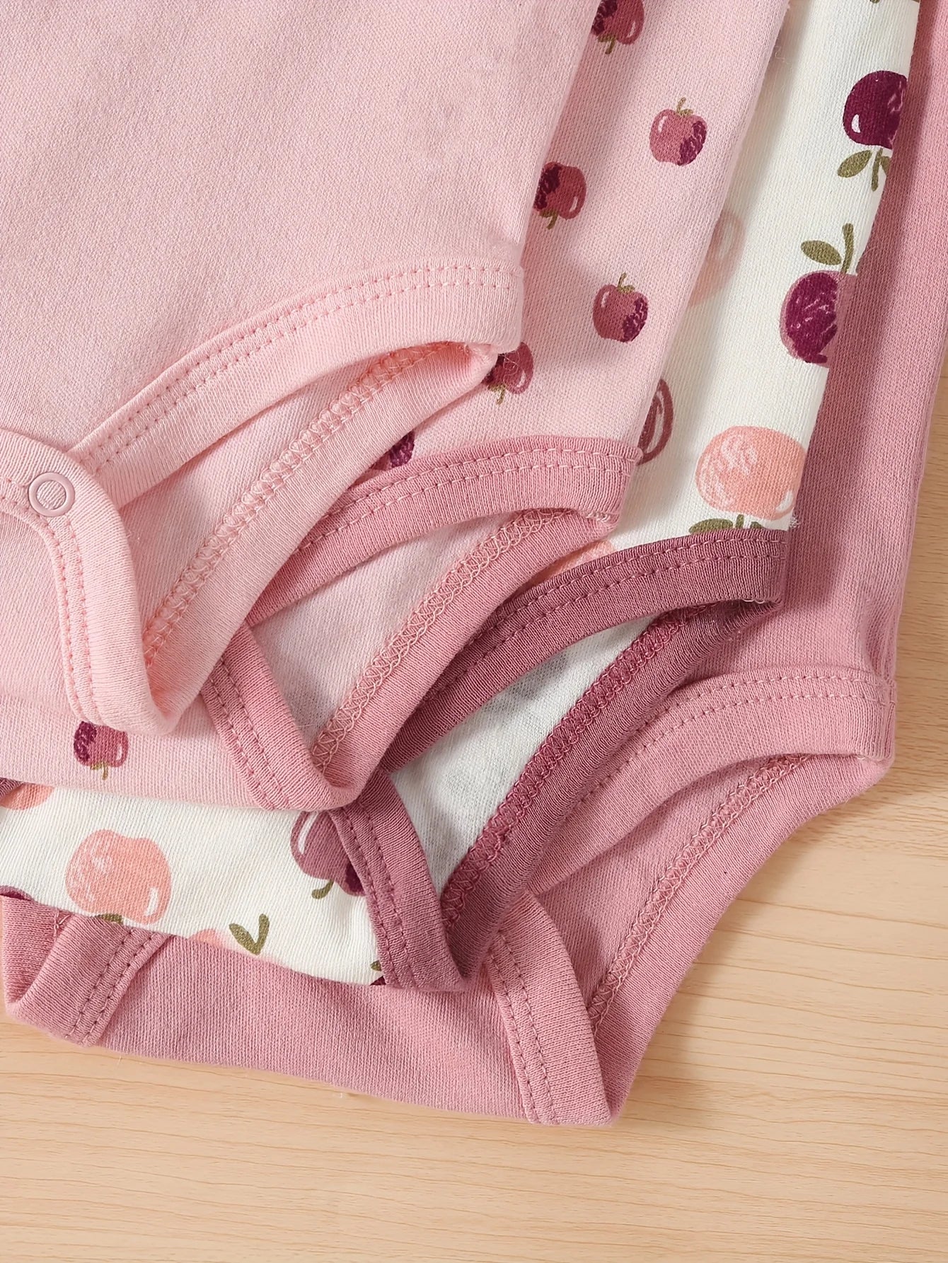 4pc Set Of Baby Girl Short Sleeved Cotton Onezies,  Perfect for keeping cool in Summer or layering under shirts and pants for cooler weather.