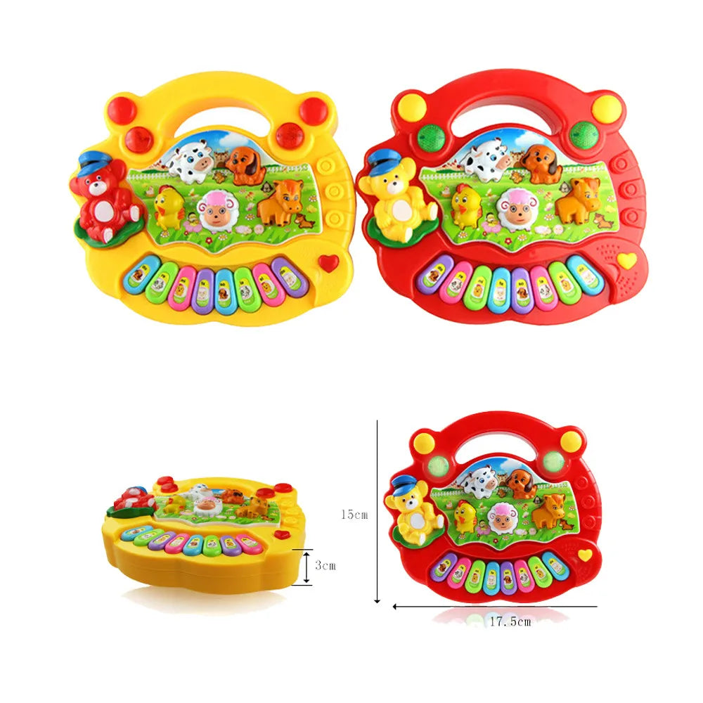 Baby Musical Toy With Animal Sounds Electric Flashing Kids Piano Keyboard