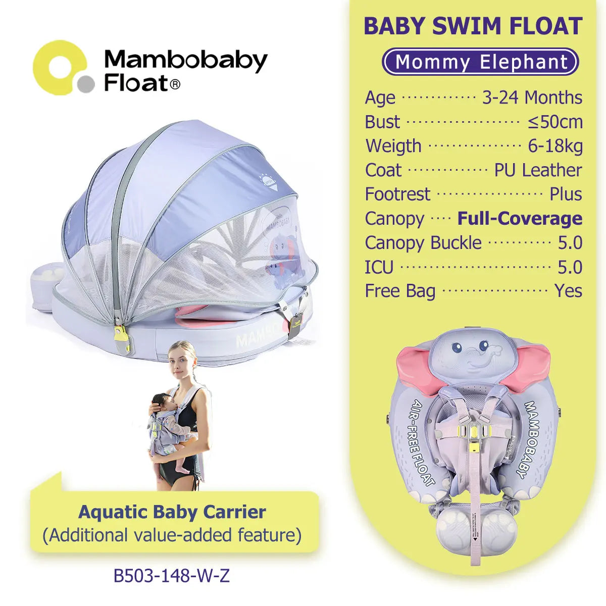Non-Inflatable Baby Pool Float With Parasol for Adult Supervised Pool time with Littles