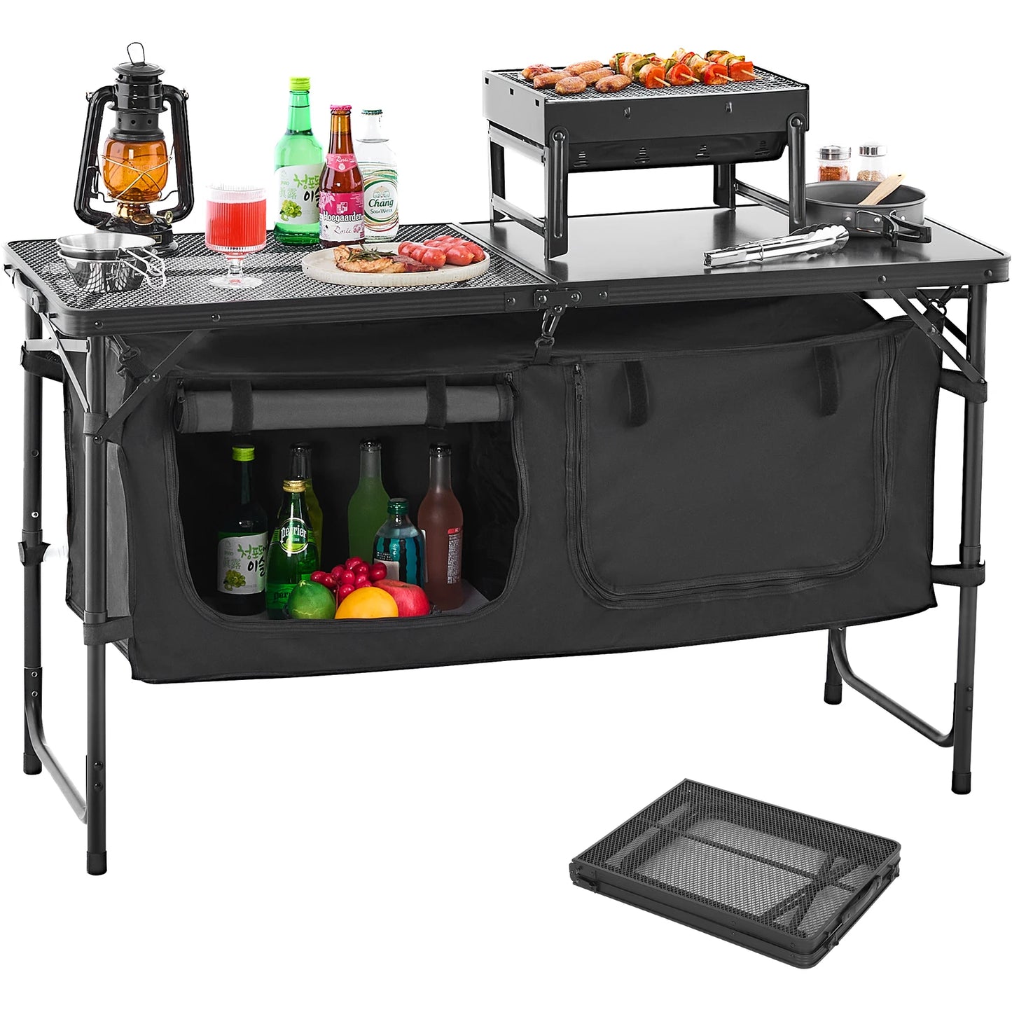 Camping Kitchen Table Outdoor Cooking Station For BBQ