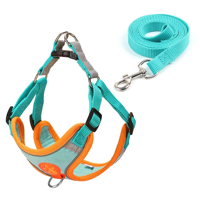 Dog Harness With Reflective Straps Soft Mesh Breathable Comfort Walking