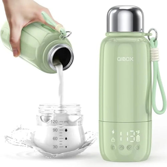 Portable Bottle Warmer for Travel - 3Min Fast Heating of Breast Milk and Formula, 36W Fast Charge, 17 oz Large Capacity, Baby B