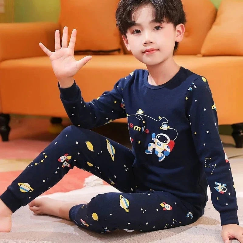 Kids Pajamas for Boys and Girls 2- 10 Years Cotton Sleepwear, Cute Graphic Prints