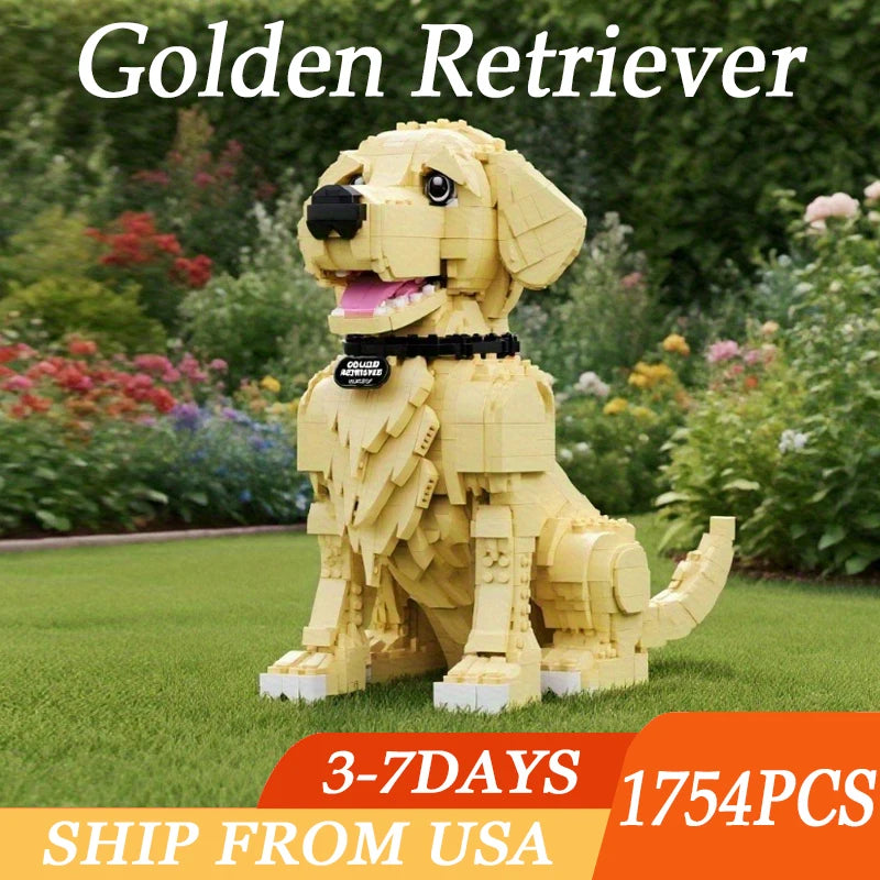 Authentic Golden Retriever Building Blocks 1754pcs Collectible Toy Set
