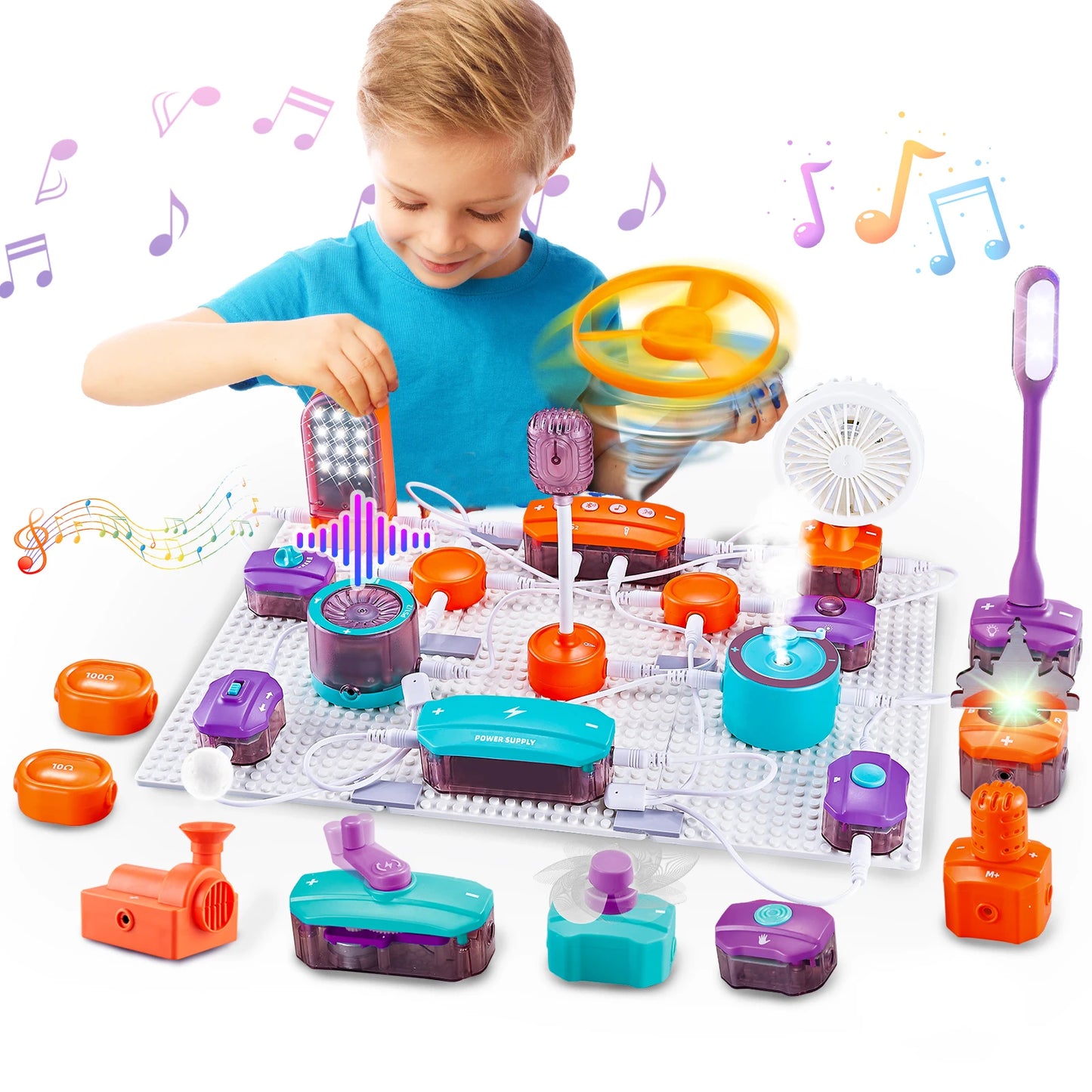 Science Circuit for Kids, DIY Electronics Exploration Kit, 150+ Projects with Physics Experiments and Circuit Boards, STEM learning, Ages 6+