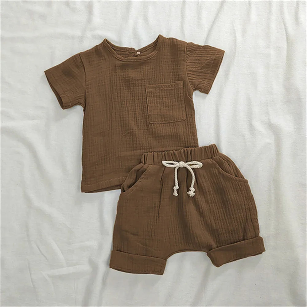 Cotton Baby Outfit Set Unisex Romper T Shirts Shorts