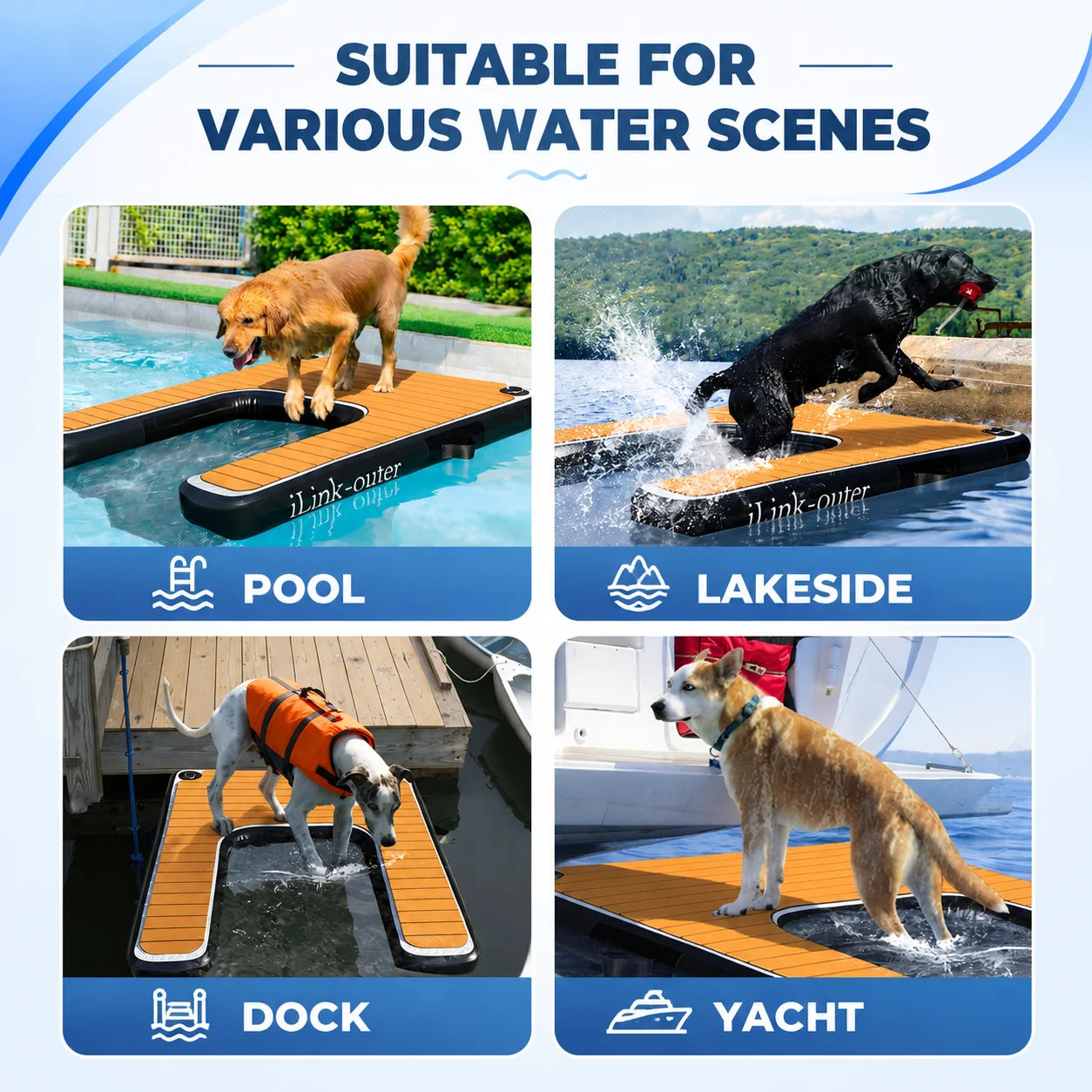 Inflatable Dog Ramp for Easy Water Access for Pets