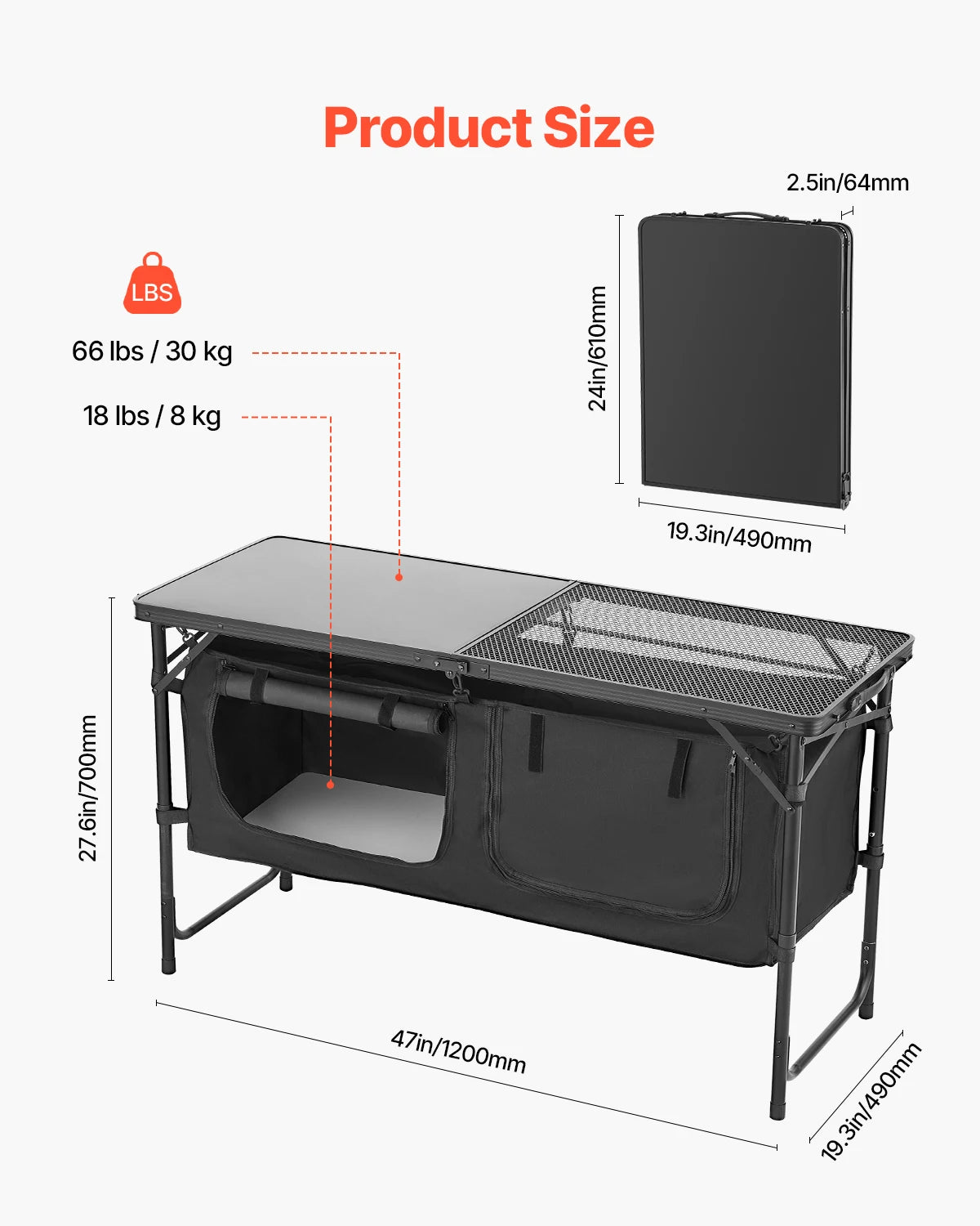 Camping Kitchen Table Outdoor Cooking Station For BBQ
