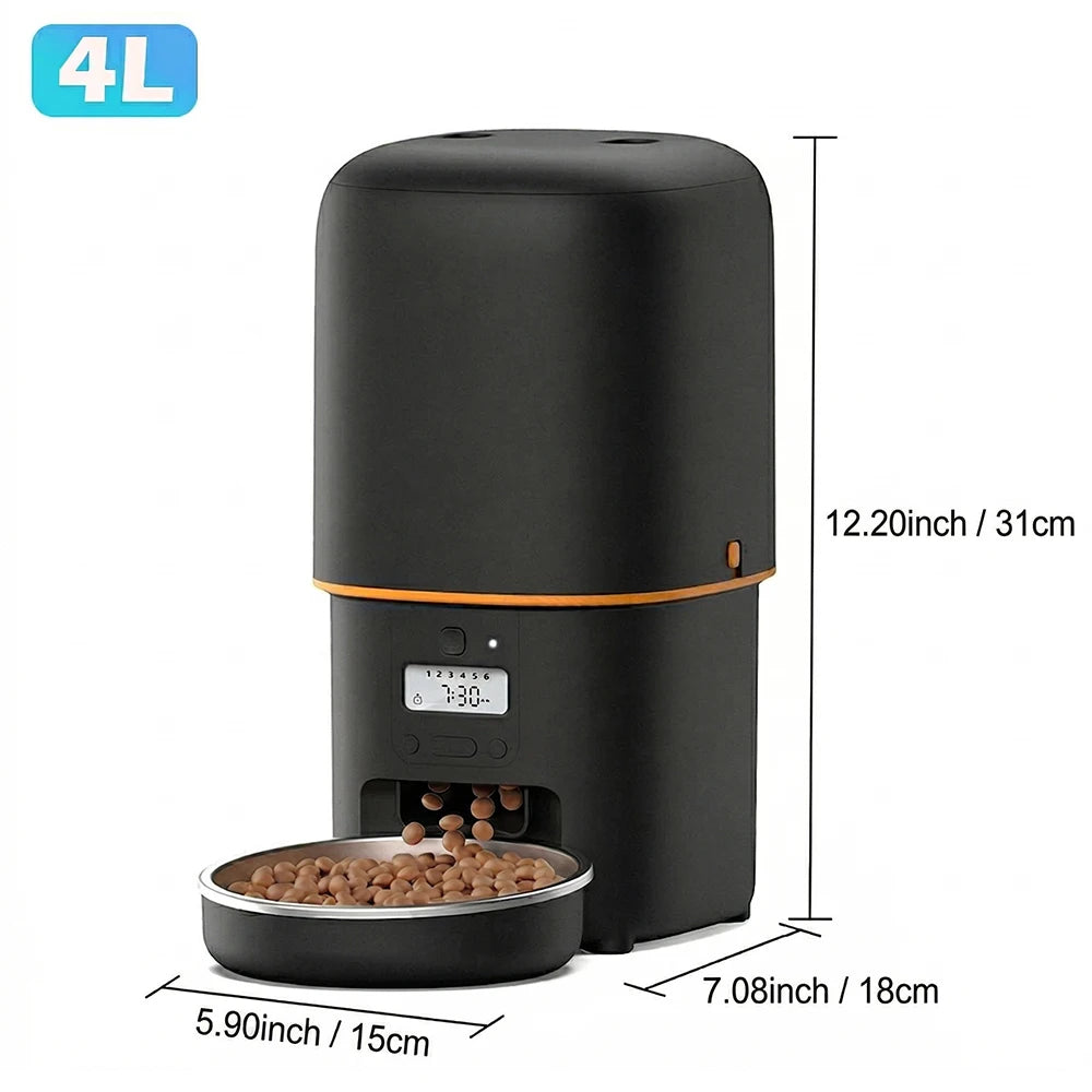 Nityers Automatic Pet Food Dispenser With Key Control Voice Recorder
