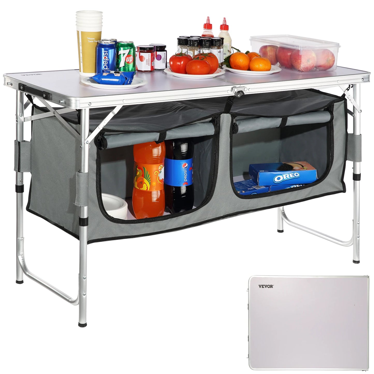 Weatherproof Camping Table With Quick Setup and Threefold Height Adjustability