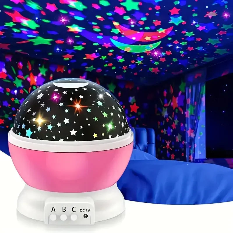 USB Starry Night Light Projector With Moon And Rotating Stars